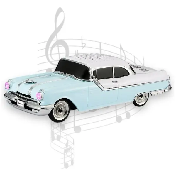 Mașină-Boxă Bluetooth Pontiac 1955, Radio FM, MP3, Stereo HIFI, 28 cm – Bleu