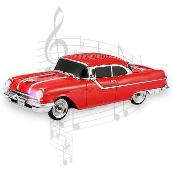 Mașină-Boxă Bluetooth Pontiac 1955, Radio FM, MP3, Stereo HIFI, 28 cm – Roșu