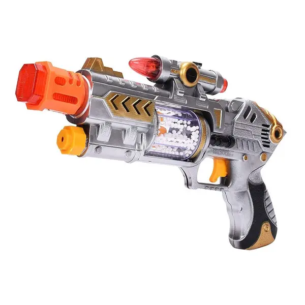 Pistol de Jucărie Interactiv pentru Copii, cu Efecte Sonore de Luptă, Lumini LED și Vibrații Realiste