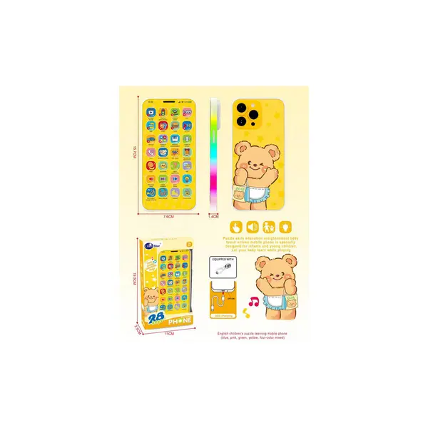 Telefon Mobil Interactiv „Smart Toddler”, Reîncărcabil, cu Touchscreen, Lumini și Sunete