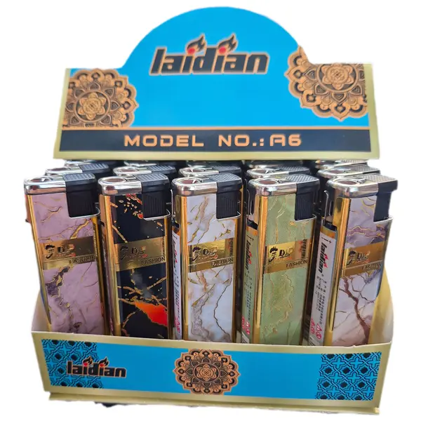 Set 50 Brichete Antivânt "Electronic Lighter", Design Marmorat, Reîncărcabile, Corp Plastic și Metal