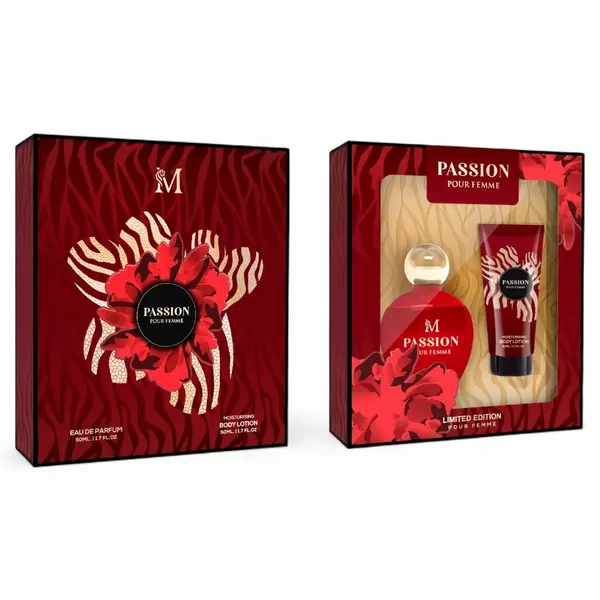 Casetă Cadou Damă PASSION (Parfum 50 ml + Loțiune de Corp 50 ml)