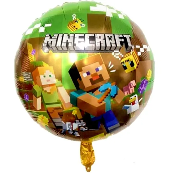 Balon Folie Figurina "Minecraft", Rotund, 45 x 45 cm, Multicolor