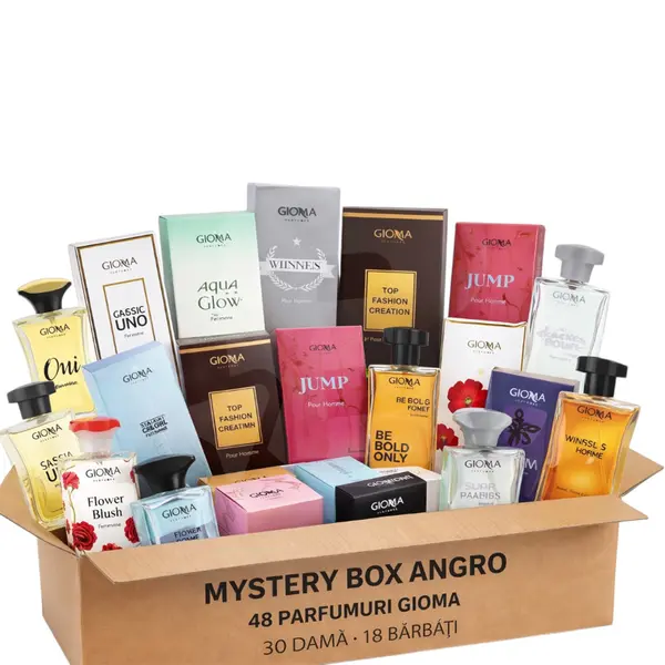 Mystery Box Angro GIOMA Perfumes – Bax 48 Parfumuri 100 ml, Mix Damă și Bărbați