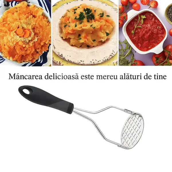 Zdrobitor de cartofi din inox, 27 cm, mâner ABS, bax 34 bucăți