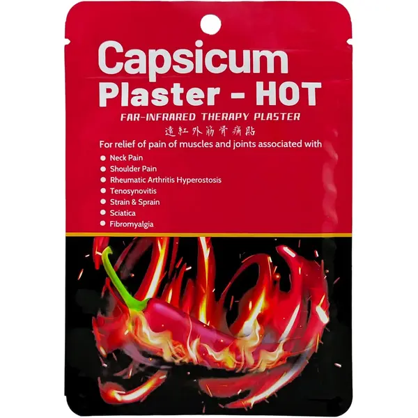 Plasturi Termici Capsicum Hot pentru Dureri Musculare și Articulare, Model Încălzire Intensă cu Chili, Set 1 Plic, Universal