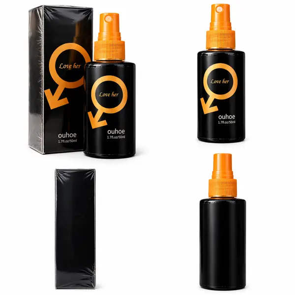 Parfum cu Feromoni pentru Bărbați love Her, Spray 50 ml, Atracție Masculină, Negru/Auriu