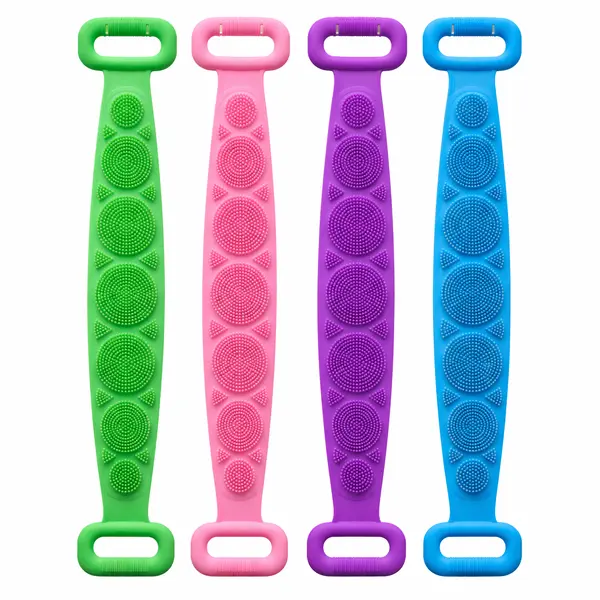 Perie Silicon Corp pentru Spălare și Masaj, Model Dublu cu Mâner, Mărime Universală, Multicolor