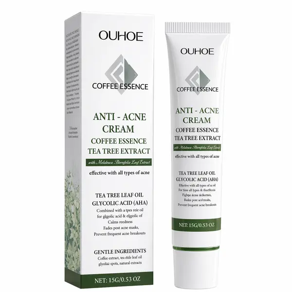 Cremă Anti-Acnee OuhOe Coffee Balance, Model Tea Tree Extract, Tub 30 ml, Ten Curat și Matifiant