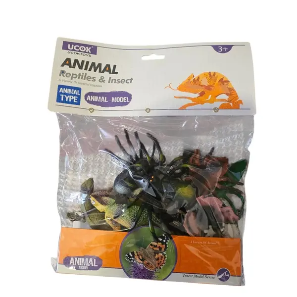 Set 12 Figurine Insecte și Nevertebrate pentru Copii, Colecția Insect World, Modele Realiste de Gândaci, Păianjen și Buburuză