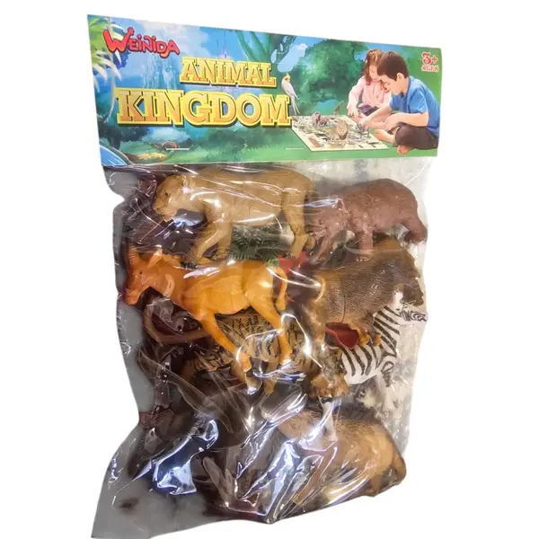 Set 8 Figurine Animale Sălbatice din Junglă și Savană, Lungime 7–11 cm, Jucării Educative din Plastic pentru Jocuri de Rol și Proiecte Școlare