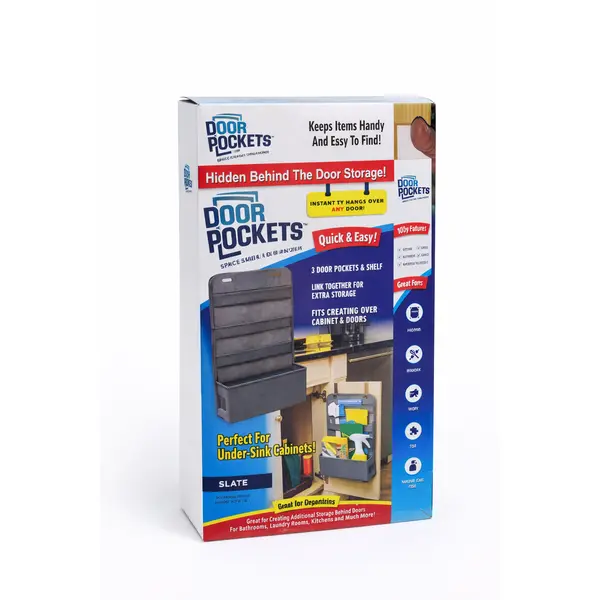 Organizator Suspendat pentru Ușă cu 4 Buzunare Large, Model Over Door Storage, Material Textil, Dimensiune Universală