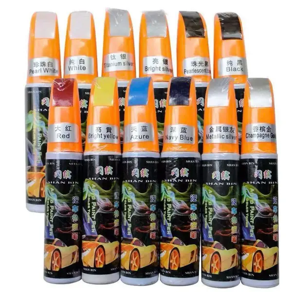 Vopsea Retuș Auto cu Pensulă Universal Color Touch, Model Scratch Repair Pen, 12 ml, Multicolor