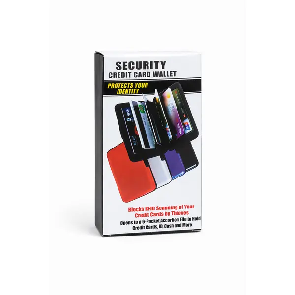 Portofel Carduri RFID Security Credit Card Wallet, Model Slim Anti-Scanare, Capacitate 6–8 Carduri, Aluminiu Compact