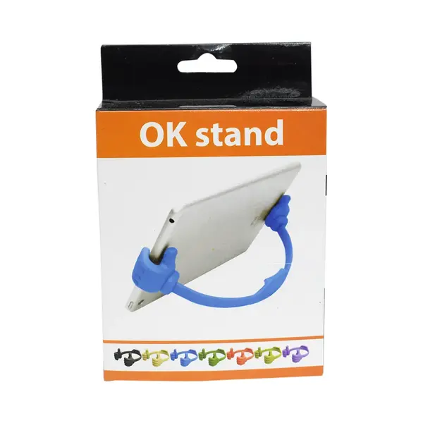 Suport Telefon Flexibil OK Stand, Model Universal Pliabil Anti-Alunecare, Compatibil Smartphone, Dimensiune Compactă