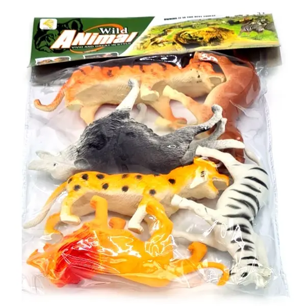 Set Figurine din Plastic pentru Copii, Modele Diverse cu Animale Sălbatice din Africa și Savană, Jucărie Educativă