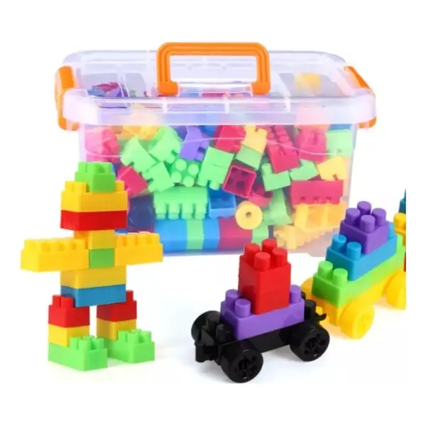 Set de Construcție pentru Copii tip Lego, Caramizi din Plastic cu Ghid Ilustrat pentru Modele Multiple