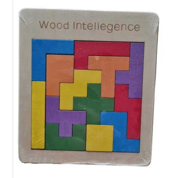 Joc Educativ din Lemn tip Montessori, Puzzle Tetris Colorat pentru Logică și Gândire Strategică