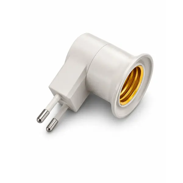 Adaptor Dulie E27 la Priză cu Ștecher EU, Convertor Lampă de Veghe, Alb