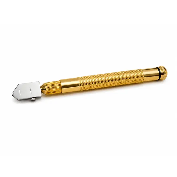 Diamant Profesional pentru Tăiere Manuală Sticlă și Oglinzi, Rezervor Ulei Integrat, Mâner Metalic Ergonomic, 16 cm