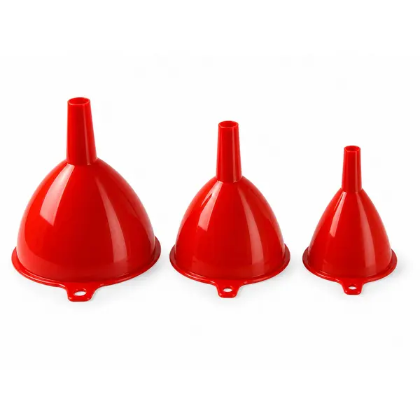 Set 3 Pâlnii Universale din Plastic Rezistent, Dimensiuni Diverse, Roșu