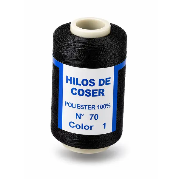 Set 12 Papiote Ață de Cusut, 100% Poliester, 850m/papiotă, negru
