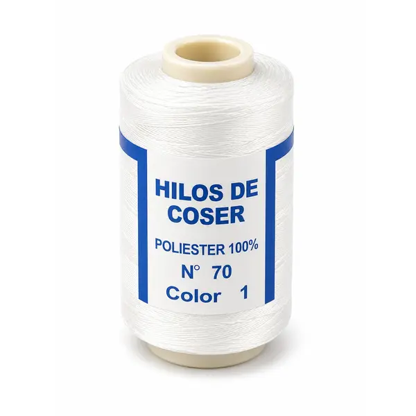Set 12 Papiote Ață de Cusut, 100% Poliester, 850m/papiotă, alb