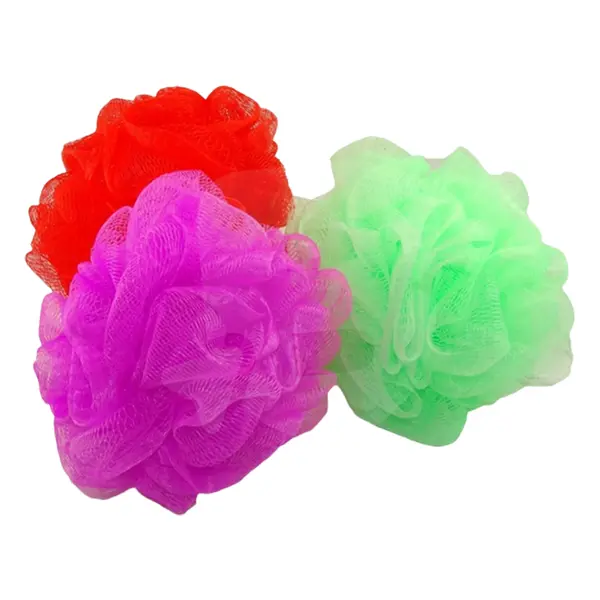 Burete de baie tip puf pentru curățare delicată și spumare bogată