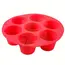Formă pentru copt rotundă din silicon pentru Airfryer, 7 brioșe, 18 cm, rezistentă până la 230°C, roșu