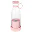 Mini blender portabil roz cu 4 lame din oțel inoxidabil, design compact și sticlă transparentă