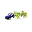 Mașină de Transport cu Remorcă Detașabilă, Include Figurine Animale și Dinozauri, Mecanism Friction, Lungime Totală 35 cm, Multicolor