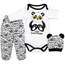 Compleu bebeluși din bumbac Little Cute Panda body pantaloni căciuliță