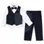 Costum elegant băiat bleumarin 4 piese 5–8 ani set complet