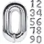 Balon cifră argintiu dimensiune mare 68 x 53 cm