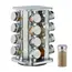 Set 16 recipiente pentru condimente cu suport rotativ, din inox
