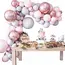 Arcadă baloane baby shower roz și auriu