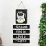 Tablou decorativ cu 2 cuiere, mesaj Coffee, 35 x 70 x 0.8 cm