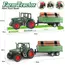Tractor de Jucărie cu Remorcă Forestieră și Set de Bușteni, Utilaj de Transport Lemne, 28 cm