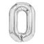 Balon din Folie de Aluminiu, Cifra 0, Culoare Argintiu Metalizat, 68 x 53 cm
