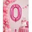Balon din folie de aluminiu, Cifra 0, Roz metalizat, înălțime 81 cm (32 inch)