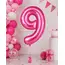 Balon din folie de aluminiu, Cifra 9, Roz metalizat, înălțime 81 cm (32 inch)