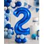 Balon din folie de aluminiu, Cifra 2, Albastru, înălțime 81 cm (32 inch)
