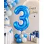 Balon din folie de aluminiu, Cifra 3, Albastru, înălțime 81 cm (32 inch)