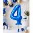 Balon din folie de aluminiu, Cifra 4, Albastru, înălțime 81 cm (32 inch)