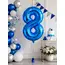 Balon din folie de aluminiu, Cifra 8, Albastru, înălțime 81 cm (32 inch)
