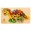 Puzzle Clasic din Lemn pentru Copii, Model Dino 4 cu Cifre de la 1 la 10, Joc Educativ și Logico-Matematic