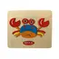 Puzzle din Lemn pentru Copii și Bebeluși, Model Crab Vesel, Jucărie Educativă