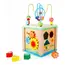 Cub Educativ din Lemn 5 în 1, tip Montessori, cu Labirint 3D, Tabliță Magnetică și Tangram