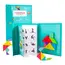 Puzzle Magnetic din Lemn tip Montessori, Set Creativ cu 42 de Piese și Planșe cu Modele