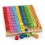 Joc Educativ Montessori din Lemn, Tabla Înmulțirii cu 100 de Piese Colorate și Autocorectare